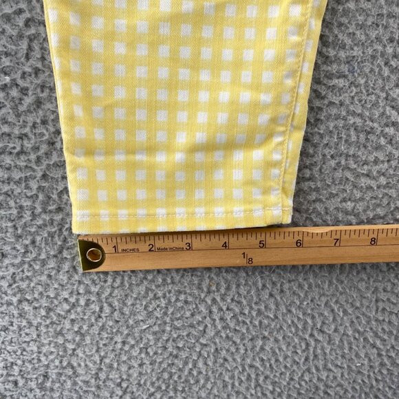 Chicos Jeans Womens 00 US 2 Yellow Check Perfect Stretch Girlfriend Slim Ankle - Picture 11 of 12